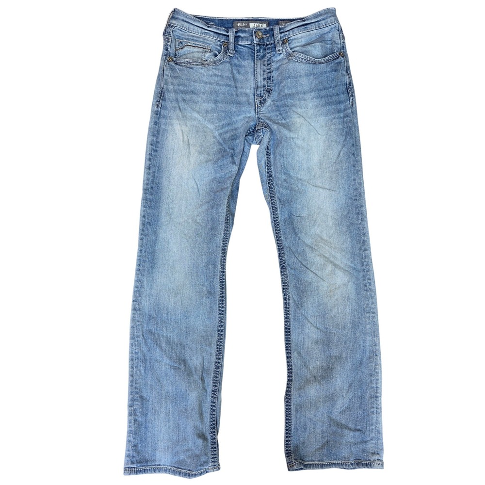 BKE Jake Bootleg Jeans Mens 30R Light Wash Blue Stretch Denim Pants Western